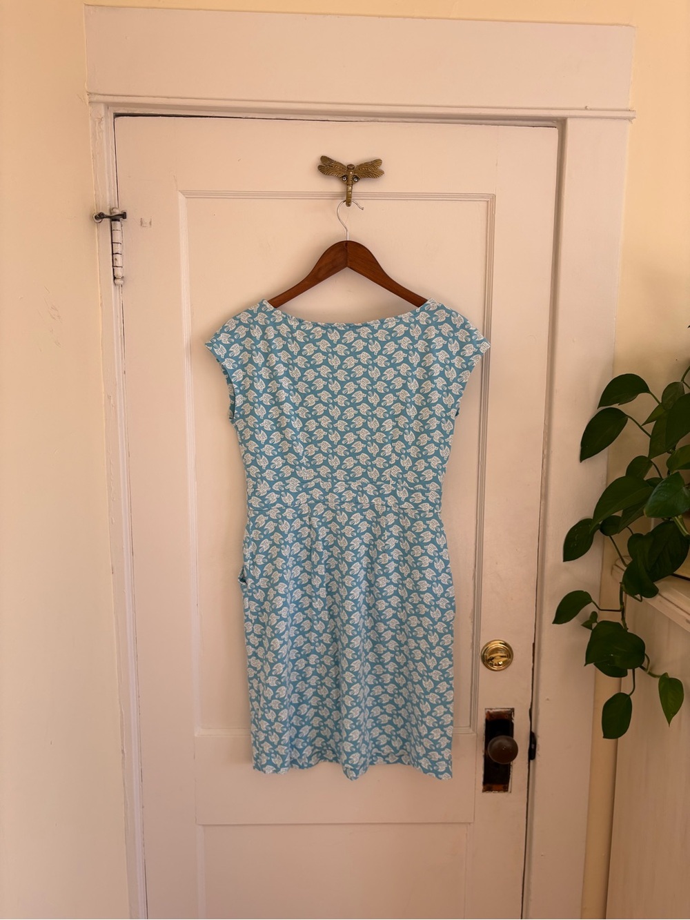 BODEN Florrie Dawn Bird Print Jersey Dress with Pockets in Blue size 6P - Picture 9 of 11